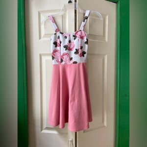 Papaya Pink Floral Junior Dress